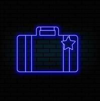 Suitcase neon icon. Simple thin line, outline of web icons for ui and ux, website or mobile application vector