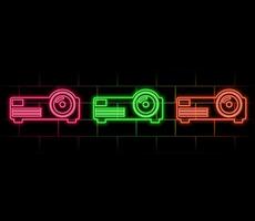 smart wi-fi mini projector neon light sign . smart wi-fi mini projector illustration.pink vector