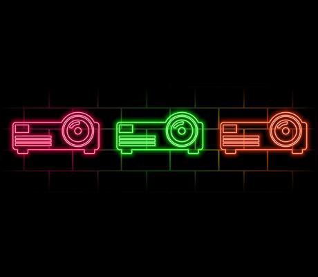 smart wi-fi mini projector neon light sign . smart wi-fi mini projector illustration.pink