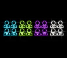 Team collect a puzzle neon icon. Elements of Team work set. Simple icon for websites, web design, mobile app, info graphics vector