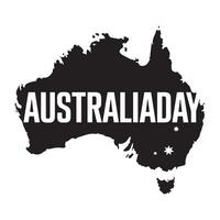 Australia's basic map with text on a white backdrop vector