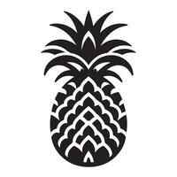 Graphic image of a pineapple with a minimalist and flat logo vector