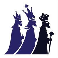 Graphic image of the Three Kings Day enlightenment in linocut vector