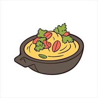 A drawing of vegetable soup vector