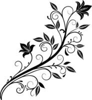 Seamless leaf decoration element in silhouette style vector