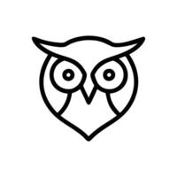 Simple line art icon of an owl vector