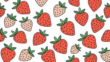 strawberry pattern on a white background. vector