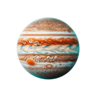 Colorful Planet Jupiter in Space with Atmospheric Bands png