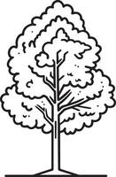 Elm Tree Icon Black Outline Nature Design vector