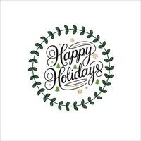 Holiday Typography with Swirling Script and Festive Elements vector