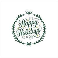 Charming Happy Holidays Design with Christmas Trees and Snowflakes vector
