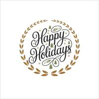 Elegant Happy Holidays Design with Christmas Trees and Stars vector