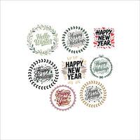 Lively Happy New Year Typography with a Red and Black Theme vector