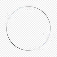 Silver glowing circle frame with sparkles vector
