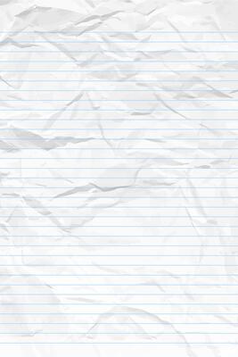 White clean crumpled notebook paper with lines