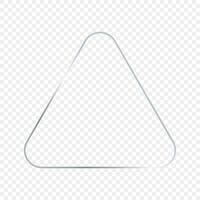 Silver glowing rounded triangle frame vector