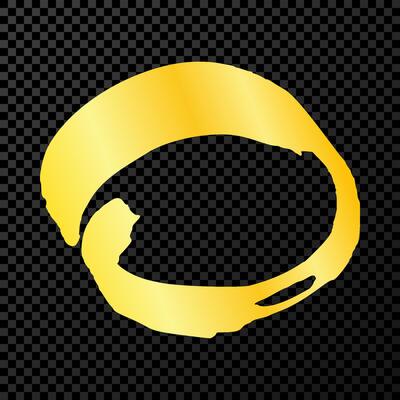 Gold grunge brush strokes in circle form