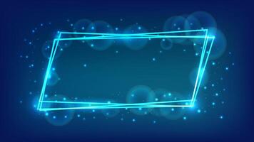 Neon frame with shining effects and sparkles vector