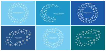 Set of Merry Christmas backgrounds with snowflakes vector