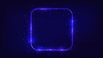 Neon double frame with shining effects vector