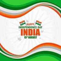 indian independence day background with flag and text vector