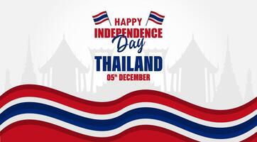 thailand independence day background with flag and text vector