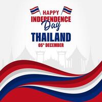thailand independence day background with flag and wave vector