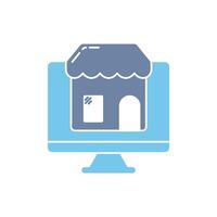 online shop concept line icon. Simple element illustration. online shop concept outline symbol design. vector