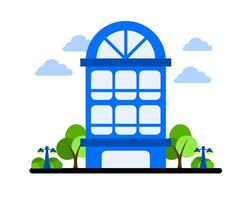 Illustration of an upscale office building with refined architectural details, capturing a premium and prestigious corporate environment vector