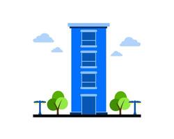 Illustration of a sleek office building with large windows and a modern design, representing corporate architecture vector