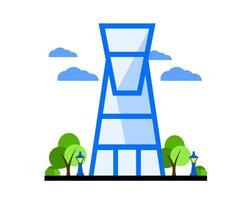 creatively designed office building with unique structural elements, symbolizing architecture and design studios vector
