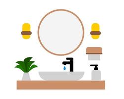 Illustration of a public handwashing sink with soap dispensers, designed for healthcare, schools, and hygienic spaces vector