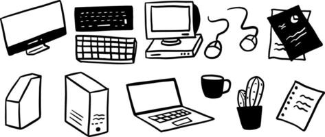 Simple Workplace Objects for Creative Design Themes vector