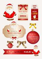 Christmas and New Year set with stickers and coupons. Great elements for your decoration and design. vector