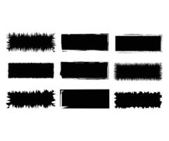 Brush label tags black text box badge, scribble label vector