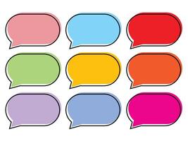 Label colorful tag, text box label, bubble speech icon vector