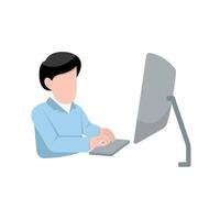 Male Working On Computer Character vector