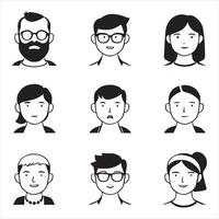 set of hand draw avatar vector