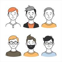 set of cute avatar vector