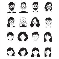 set of minimalist avatar vector