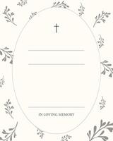Digital Funeral Invitation Template in Illustrator. Cross in the centre vector