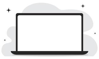 Work and education online. Laptop with empty screen vector