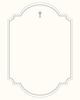 Digital Funeral card in Illustrator. Cross in frame vector