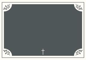 Digital Funeral Announcement Invitation in Illustrator. Grey background vector