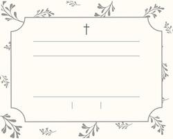 Funeral card. Empty card in Illustrator. Cross. Space for text vector