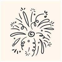 Carnival firework With illustration style doodle and line art vector
