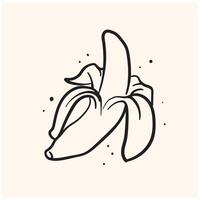 Banana With illustration style doodle and line art vector