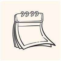 Daily calendar With illustration style doodle and line art vector