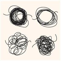 Chaos patterns With illustration style doodle and line art vector