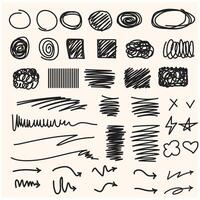 Shapes With illustration style doodle vector